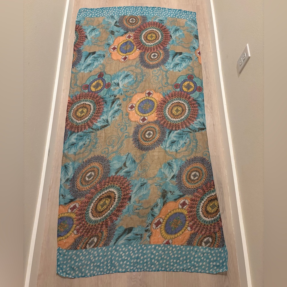 🌼 Colorful Geometric Floral Patterned Scarf 🌼